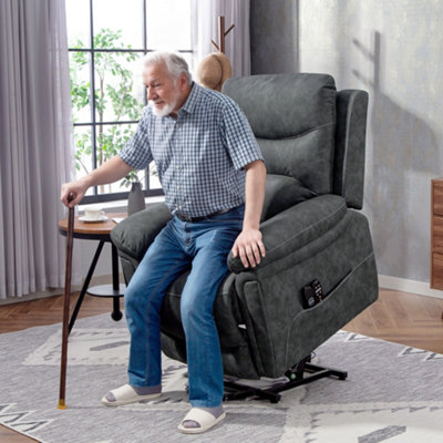 Homcom Massage Recliner ChairLift Chair With HeatUsbRemoteGrey from B&Q