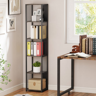 Homcom 5-Tier BookshelfFreestanding Display Storage UnitGrey from B&Q