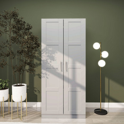 B&Q -  Wardrobe For BedroomDouble Wardrobe With Hanging RailGrey
