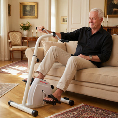 SPORTNOW Seated Pedal Exerciser - White - LCD Display - Image 5