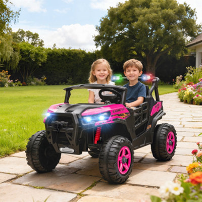B&Q -  24V Electric Ride On Car2-Seater Kids Electric TruckPink