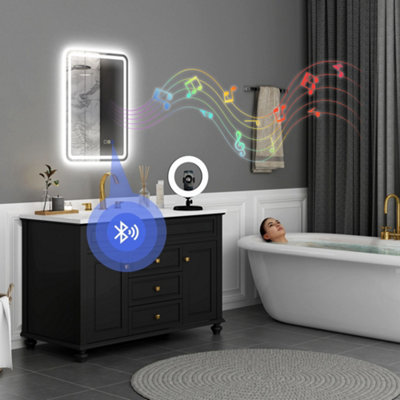 Homcom Unisex Silver 500 X 700 Mm Illuminated Bathroom Mirror With Bluetooth | : 700Mm X 500Mm - Image 6