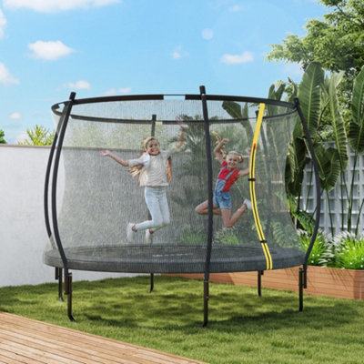 B&Q -  10Ft Trampoline With Enclosure Net And Spring CoverBlack