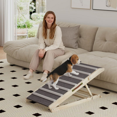 Pawhut Dog Ramp For Couch4 Adjustable Height Dog Climbing Ladder For Bed from B&Q