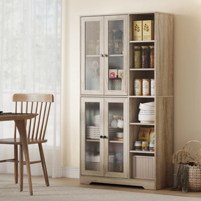 B&Q -  172 Cm Tall Kitchen CupboardPantry Storage CabinetLight Grey