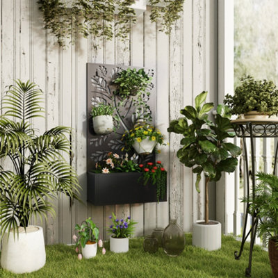 B&Q -  Metal Raised Garden Bed With TrellisOutdoor Elevated Planter Box