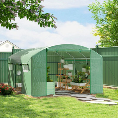 B&Q -  Polytunnel Greenhouse With 3 Roll-Up Doors4 X 3 X 2MGreen