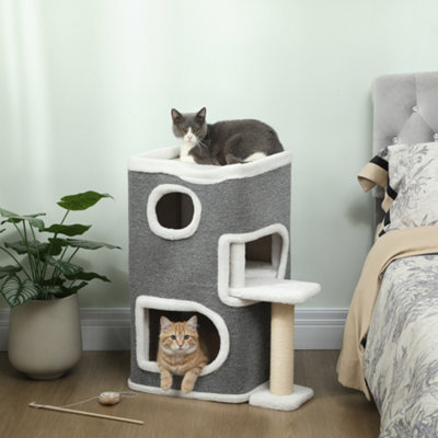 B&Q -  75 Cm Cat Tree Cat Condo For Indoor Cats With Scratching Post