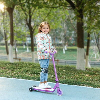 Aiyaplay Electronic Ride On Scooter For Kids W/ Auxiliary Rear WheelsPurple from B&Q