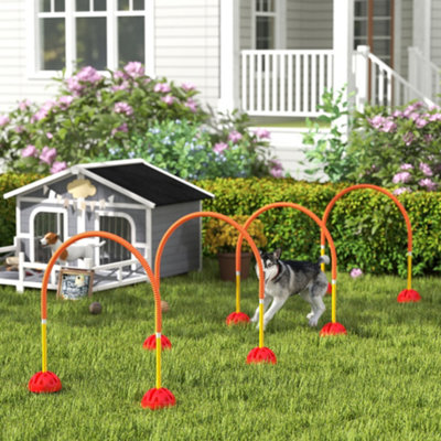 Pawhut 4-Piece Dog Agility Training Equipment With BagOrange from B&Q