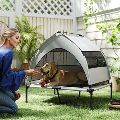 B&Q -  Portable Elevated Dog Bed With Removable Canopy92 X 75 X 85 Cm