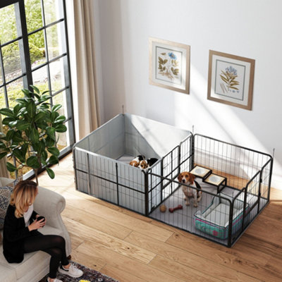 Pawhut 7 Panel Whelping Box For DogsDog Playpen With Whelping Pads from B&Q