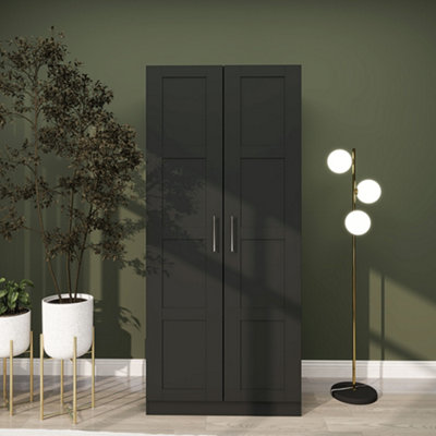 B&Q -  Wardrobe For BedroomDouble Wardrobe With Hanging RailBlack