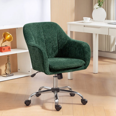 Homcom Modern Snow Flannel Office Desk Chair For BedroomLiving Room from B&Q