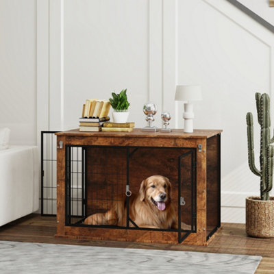 B&Q -  Dog Crate Furniture With Openable TopTwo DoorsFor Large Dogs