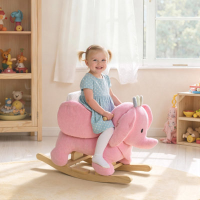 Aiyaplay Kids Rocking HorseBaby Ride On Rocker With Safety BeltPink from B&Q