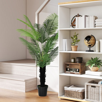 Homcom 175Cm Artificial Areca Palm Tree With Pe Leaves And Flocked Soil