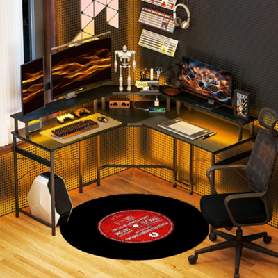 B&Q -  L Shaped Desk Corner Computer Desk With Monitor StandBlack