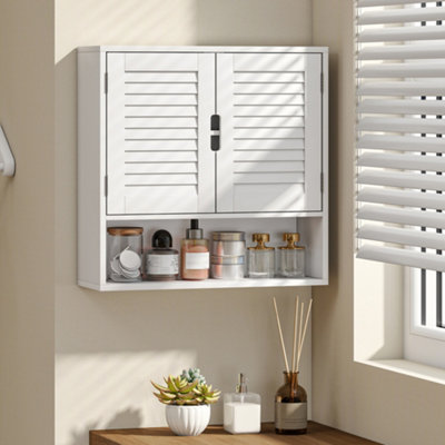 Homcom Bathroom CabinetWall Mounted Cabinet With Adjustable ShelvesWhite from B&Q