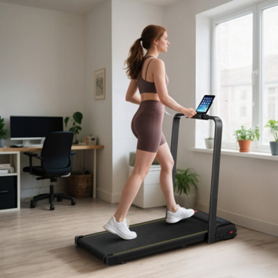 Sportnow Folding Treadmill Under Desk Walking Pad With InclineBlack from B&Q