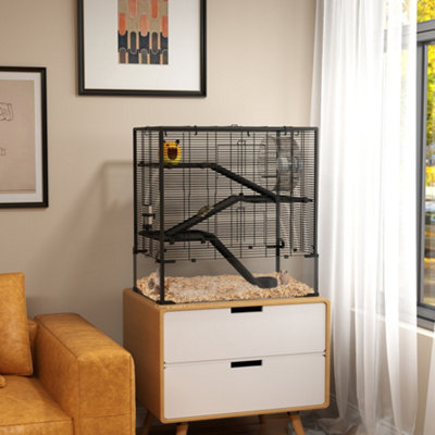 Pawhut 4-Tier Hamster Cage W/ Deep Tempered Glass Bottom78.5 X 48.5 X 80Cm from B&Q