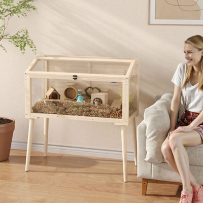 B&Q -  Wooden Hamster CageGerbils Cage With Openable Top And Seesaws