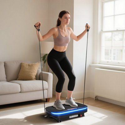 Bobobiy Black Sportnow Vibration Plate Exercise Machine With Cool Lights, 99 Speed Levels - Image 3