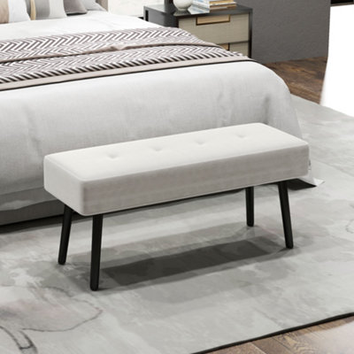 B&Q -  End Of Bed Bench With Thick Padding For EntrywayCream White