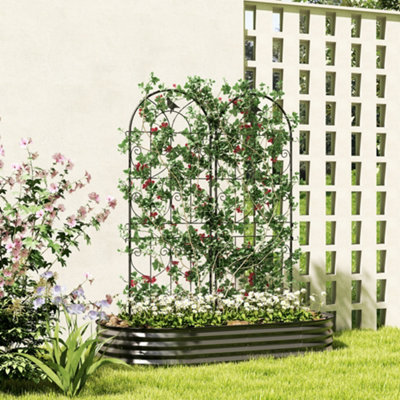 B&Q -  Set Of 2 Metal Garden TrellisOutdoor Trellis Panels150 X 50Cm