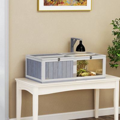Wooden Tortoise House with Lamp Holder Clear Observation Windows - Image 5