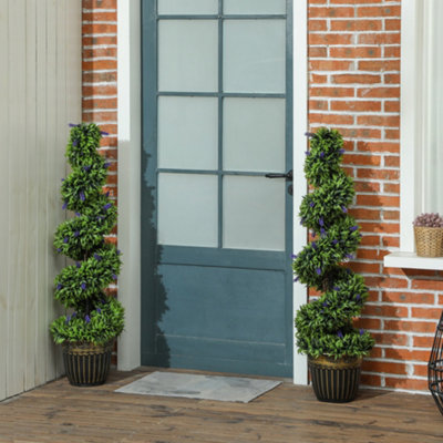 HOMCOM Set of 2 Decorative Artificial Plants with Lavender & Pot, 115cm in Blue - Image 12
