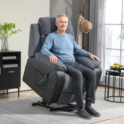 B&Q -  Power Lift Riser Recliner Chair With High BackRemoteDark Grey