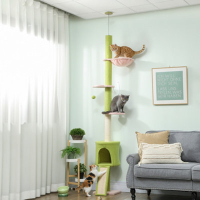 B&Q -  Floor To Ceiling Cat Tree Adjustable Height 220-240 Cm Cat Tower