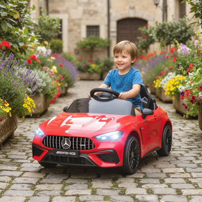 B&Q -  Kids Electric Car Licensed Mercedes Amg12V Ride On CarRed