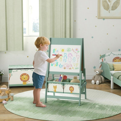 3 in 1 Kids Easel Double Sided Art Easel with Paper Roll Green - Image 5