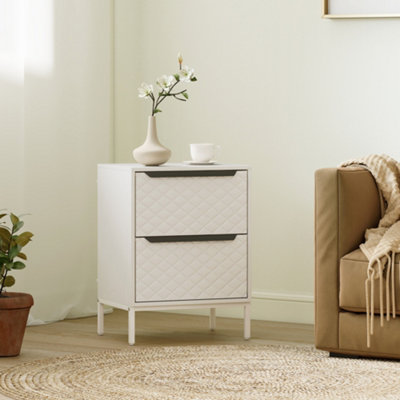 B&Q -  Chest Of Drawers2 Fabric Drawer DresserAluminium HandlesWhite