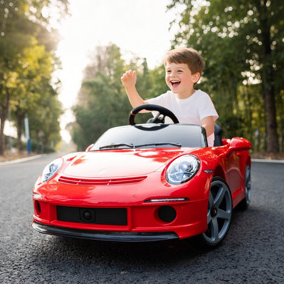 Aiyaplay Electric Car For Kids 12V Licensed Ruf Gt For 3-5 YearsRed