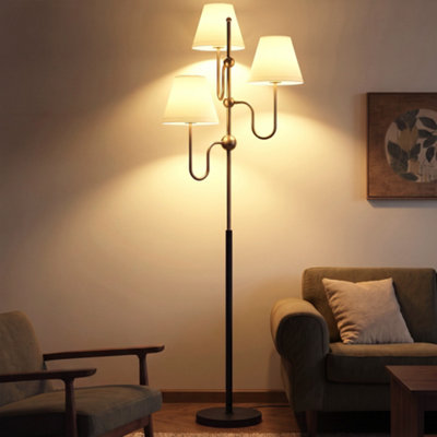 B&Q -  3-Light Floor Lamp165 Cm Tall Standing Lamp With Foot Switch