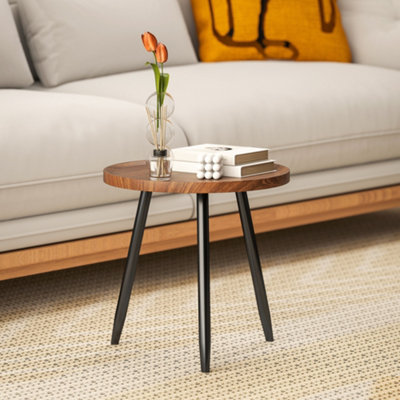 B&Q -  Modern End Side TableRound Coffee TableChestnut Wood Effect