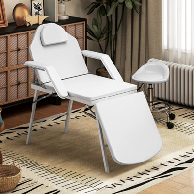 Homcom 3 Section Adjustable Massage TableBeauty Bed For SpaLashWhite from B&Q