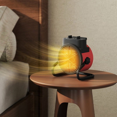 Homcom Red Portable Ceramic Electric Heater, 1500W Fan Space Heater,
