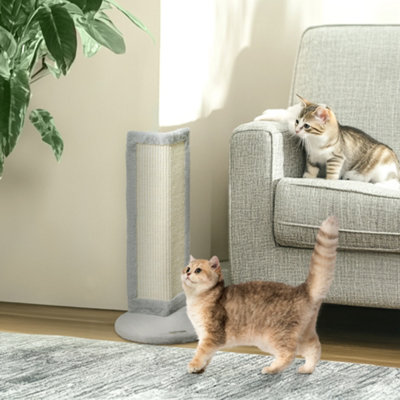 B&Q -  56Cm Corner Cat Scratching Post With Sisal Scratching PadGrey