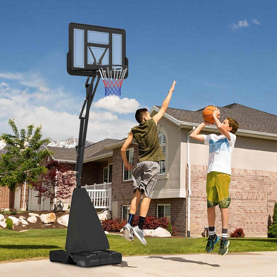 SPORTNOW Portable Basketball Hoop Stand - Black - Height Adjustable - Wheels - 245-305cm - Image 5