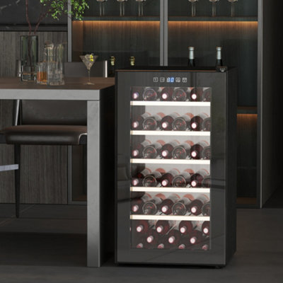 Homcom 41 Bottle Wine Cooler Fridge, Freestanding Wine Refrigerator