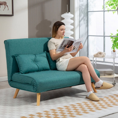 Homcom Click Clack Sofa Bed2 Seater Bed Settee For Living RoomGreen from B&Q