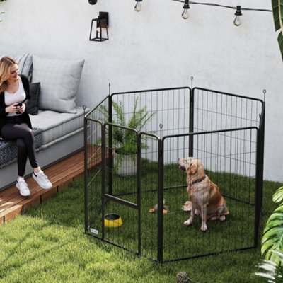 B&Q -  Dog Playpen6 Panels Puppy Pen Dog Playpen100Cm HighBlack
