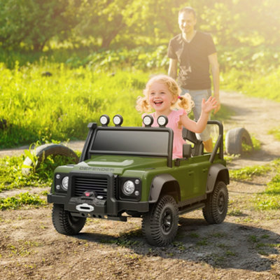 Tommy Toys Ride On Car - Land Rover Defender - Kids Electric Car - 12V - Green - Image 5