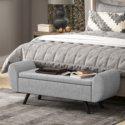 Homcom Storage Ottoman With ArmrestUpholstered Linen Storage Bench from B&Q