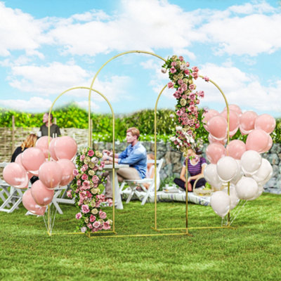 B&Q -  Wedding Arch Frame Set2.221.8 M Arch Backdrop Stand Gold Tone