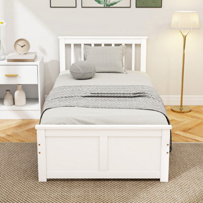 B&Q -  Storage Bed With 2 DrawersPine Wood Bed Frame90 X 190 CmWhite